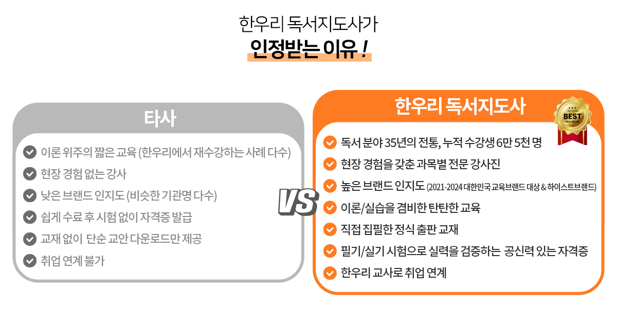 한우리 독서지도사가 인정받는 이유
